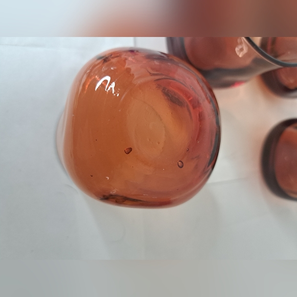 4 Brownish Amber heavy bottomed glasses. - Picture 6 of 6